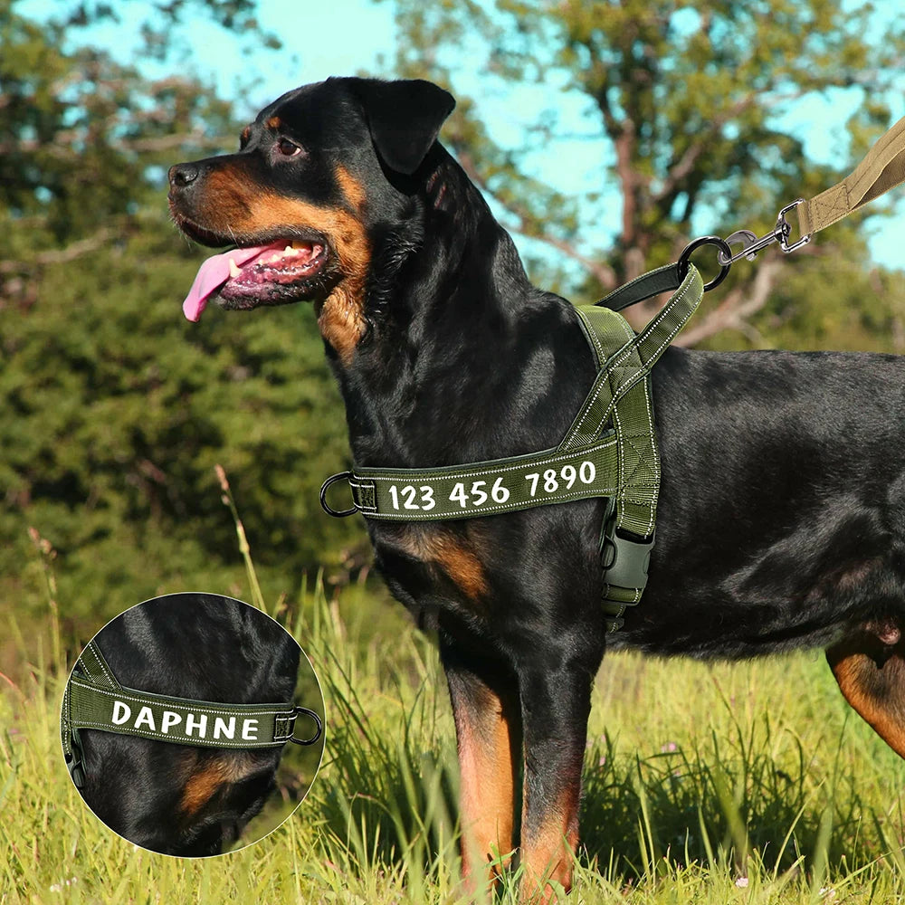 Arnés Táctico Militar Personalizado – Seguridad y Control para Perros Grandes