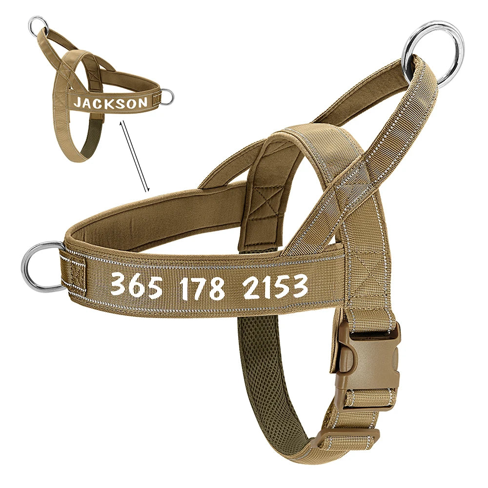 Arnés Táctico Militar Personalizado – Seguridad y Control para Perros Grandes