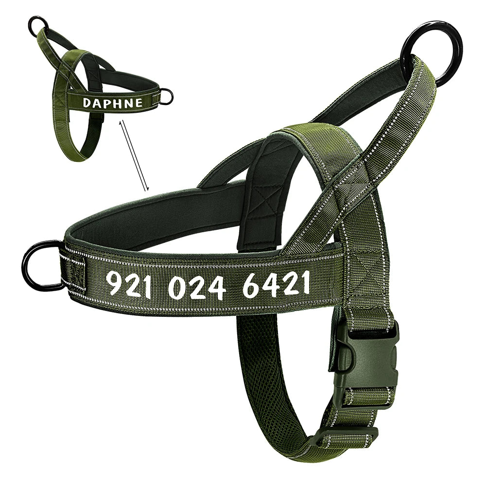Arnés Táctico Militar Personalizado – Seguridad y Control para Perros Grandes