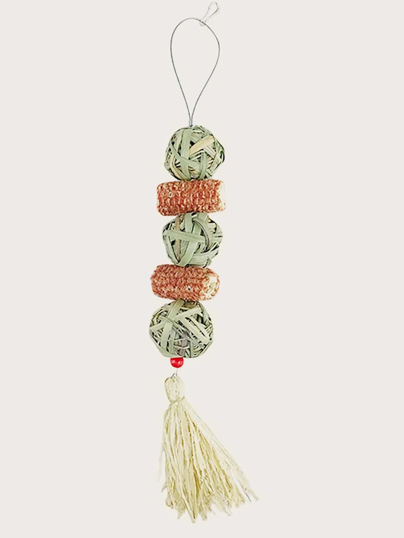 Bola Tejida de Hierba Natural – Juguete de Masticación para Conejos y Roedores 🌱