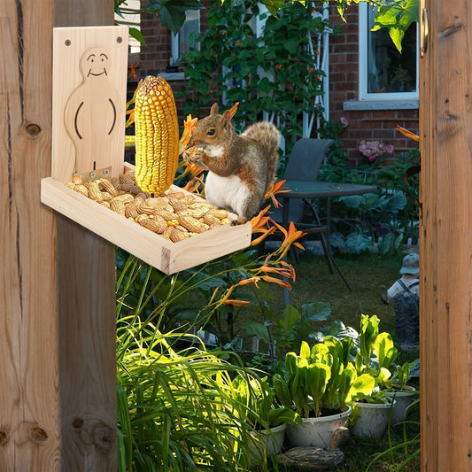 Comedero de Madera para Pájaros y ardillas  – Alimentación y Decoración al Aire Libre