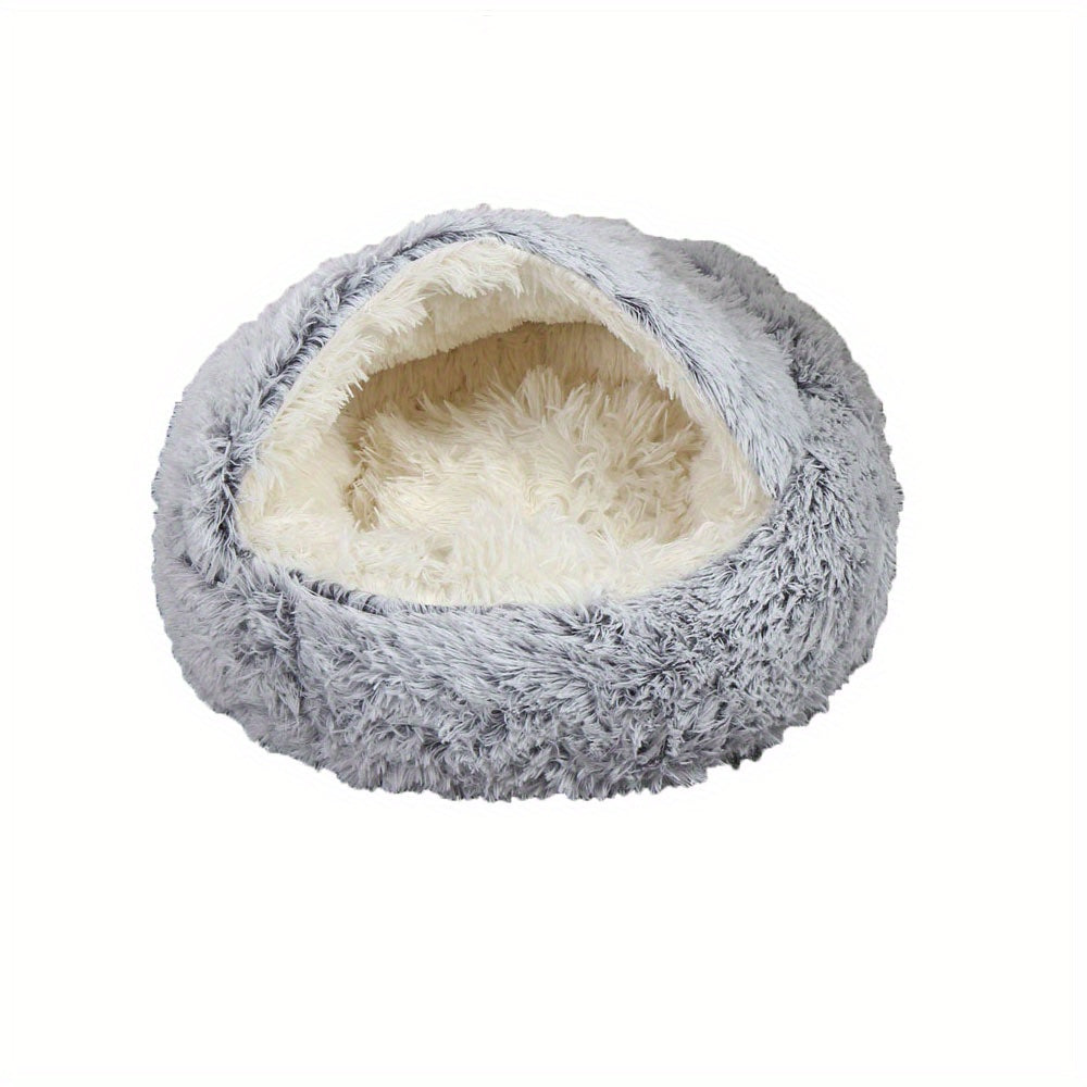 Cama Mullida Semicerrada para Gatos – Descanso Cálido y Seguro en Todas las Estaciones