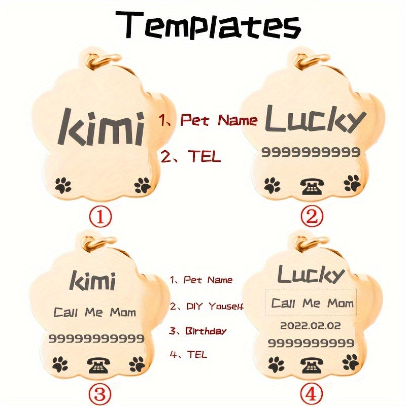 Chapas de Identificación Doradas para Perros y Gatos – Personalizadas y Elegantes