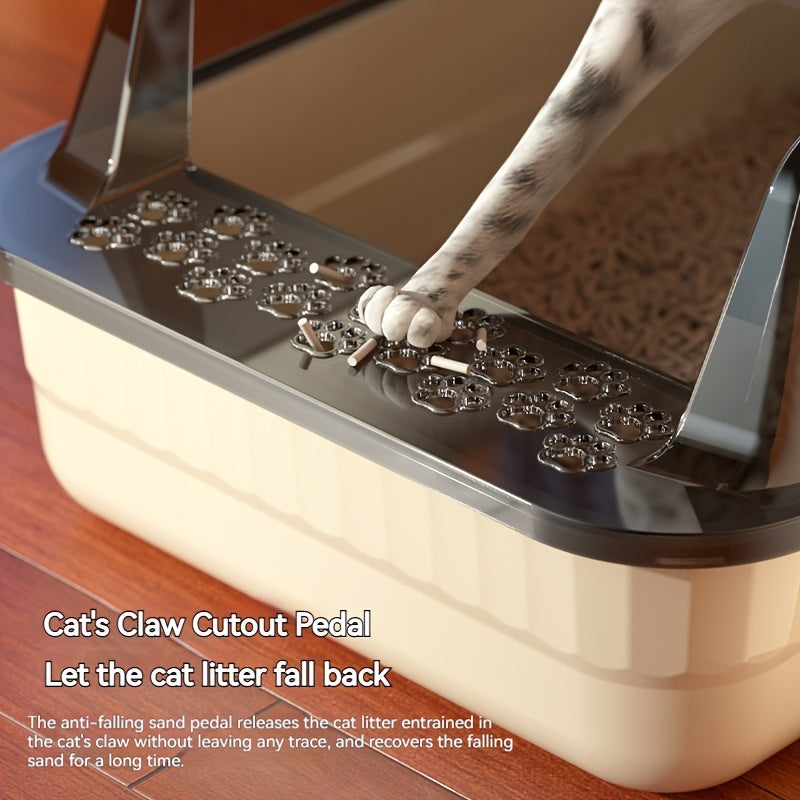 Caja de Arena Semicerrada para Gatos – Higiene y Comodidad en un Diseño Inteligente