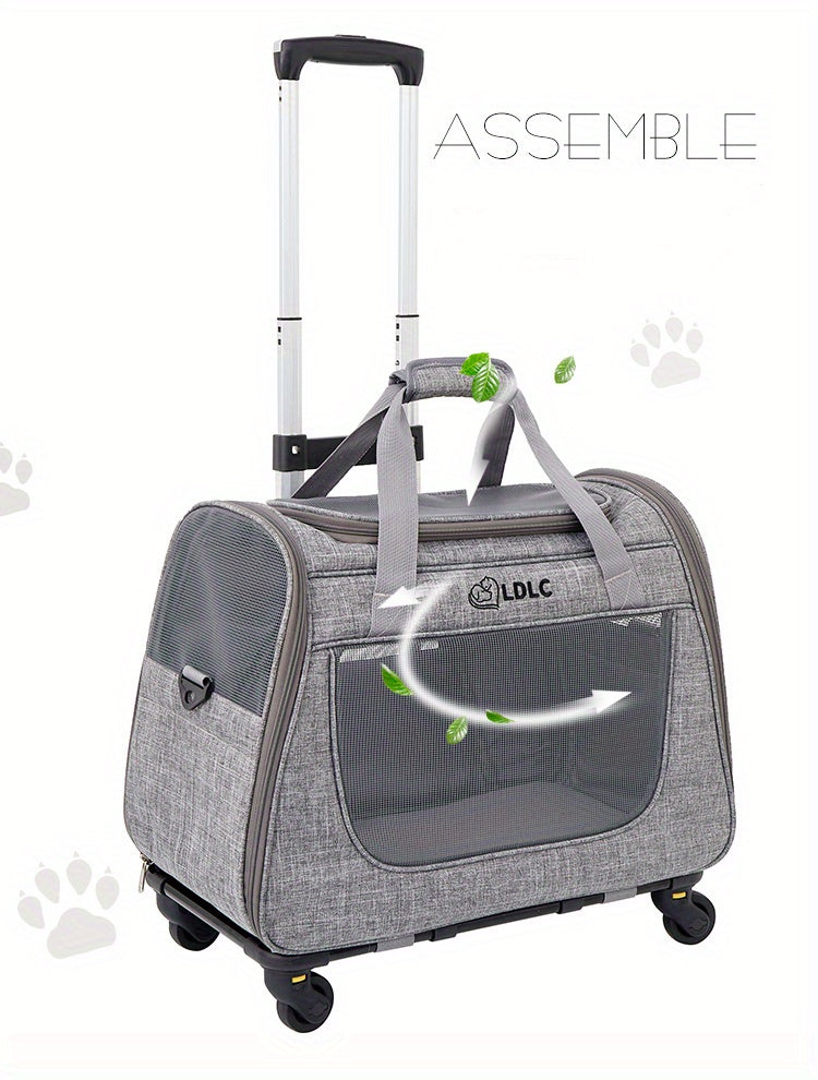 Maletín Transportador con Ruedas para Gatos – Comodidad en Movimiento
