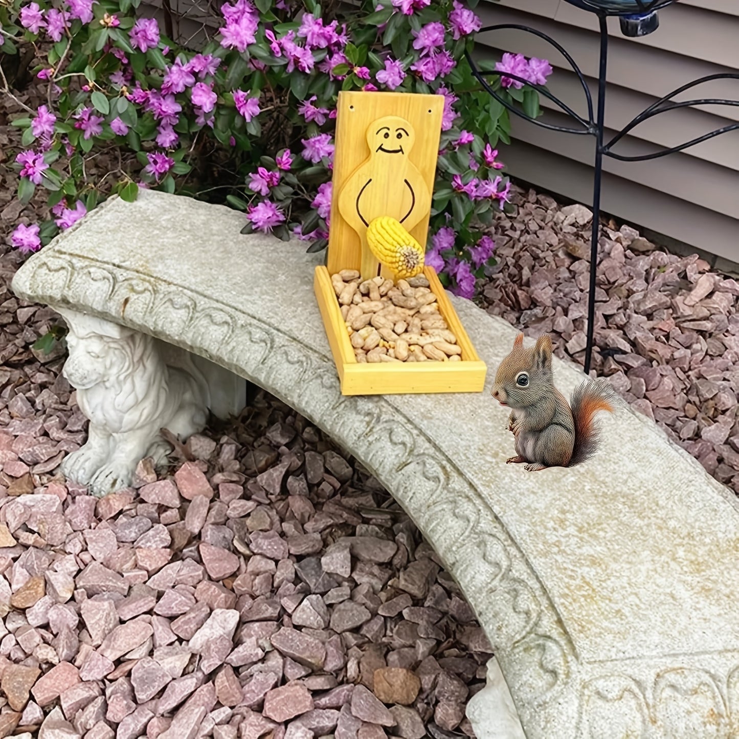 Comedero de Madera para Pájaros y ardillas  – Alimentación y Decoración al Aire Libre