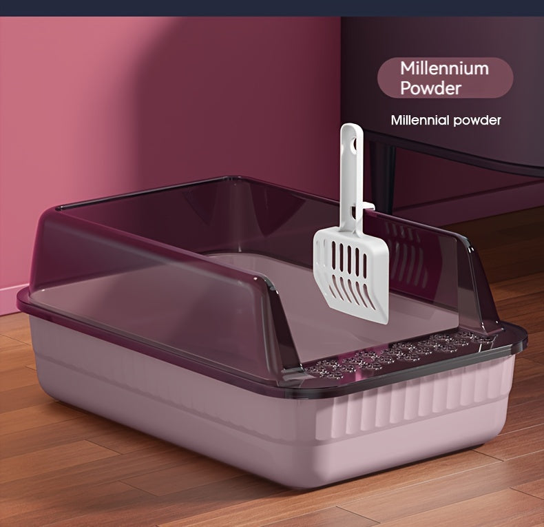 Caja de Arena Semicerrada para Gatos – Higiene y Comodidad en un Diseño Inteligente