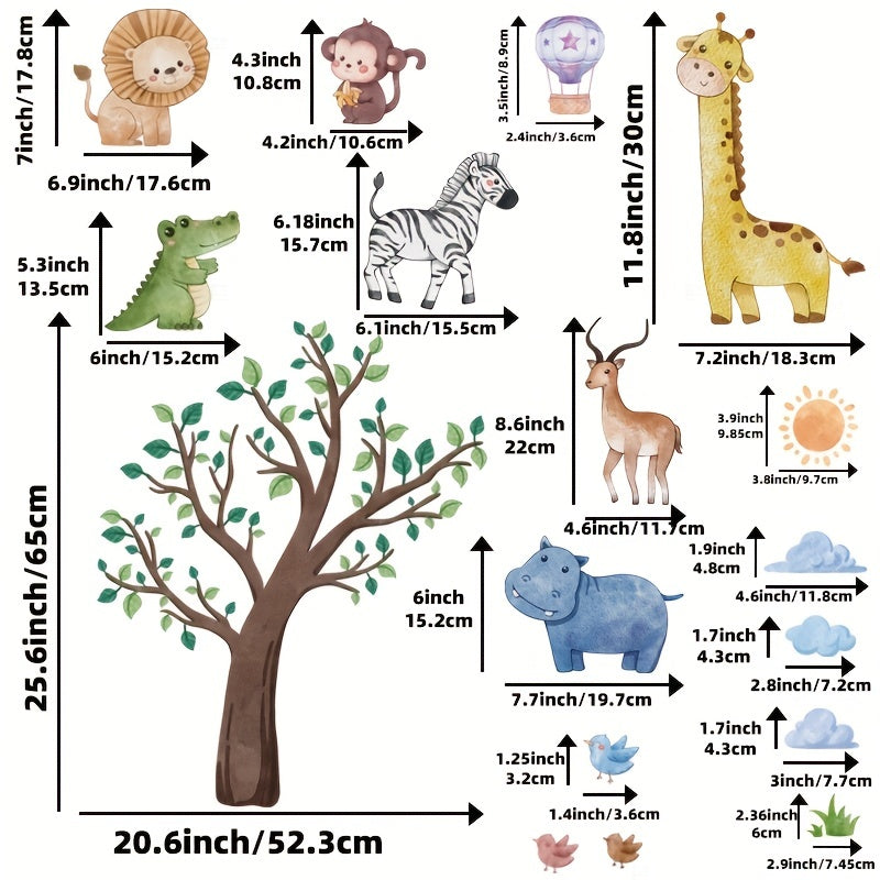 Stickers de Pared de Animales de la Jungla – Un Toque Salvaje y Divertido