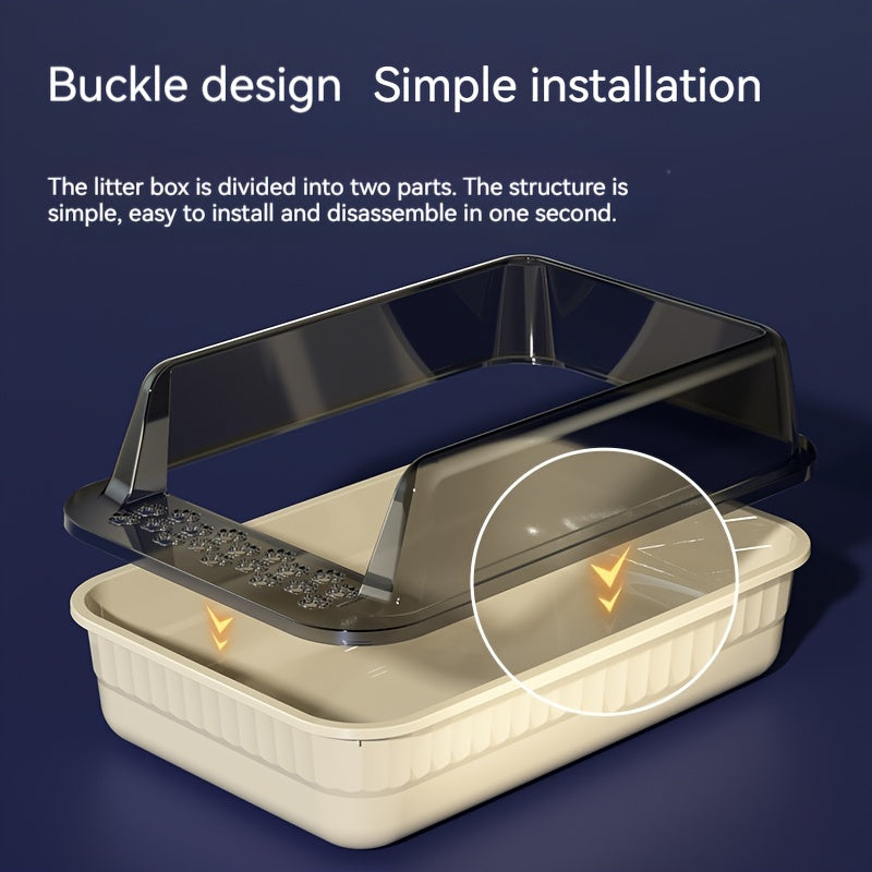 Caja de Arena Semicerrada para Gatos – Higiene y Comodidad en un Diseño Inteligente