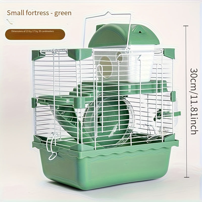 Jaula de Doble Nivel para Hámsters – Espacio Amplio con Vista Transparente