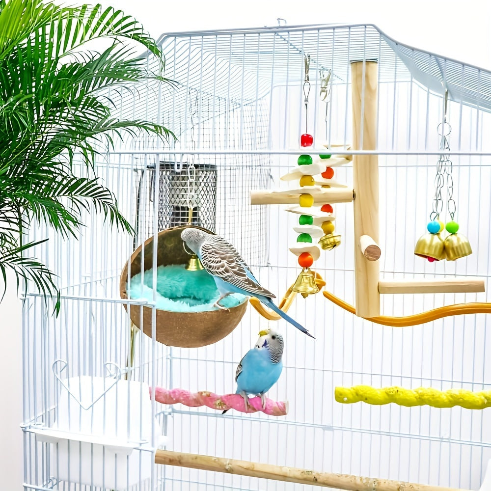 Nido Natural de Coco para Pájaros – Refugio Seguro y Cálido