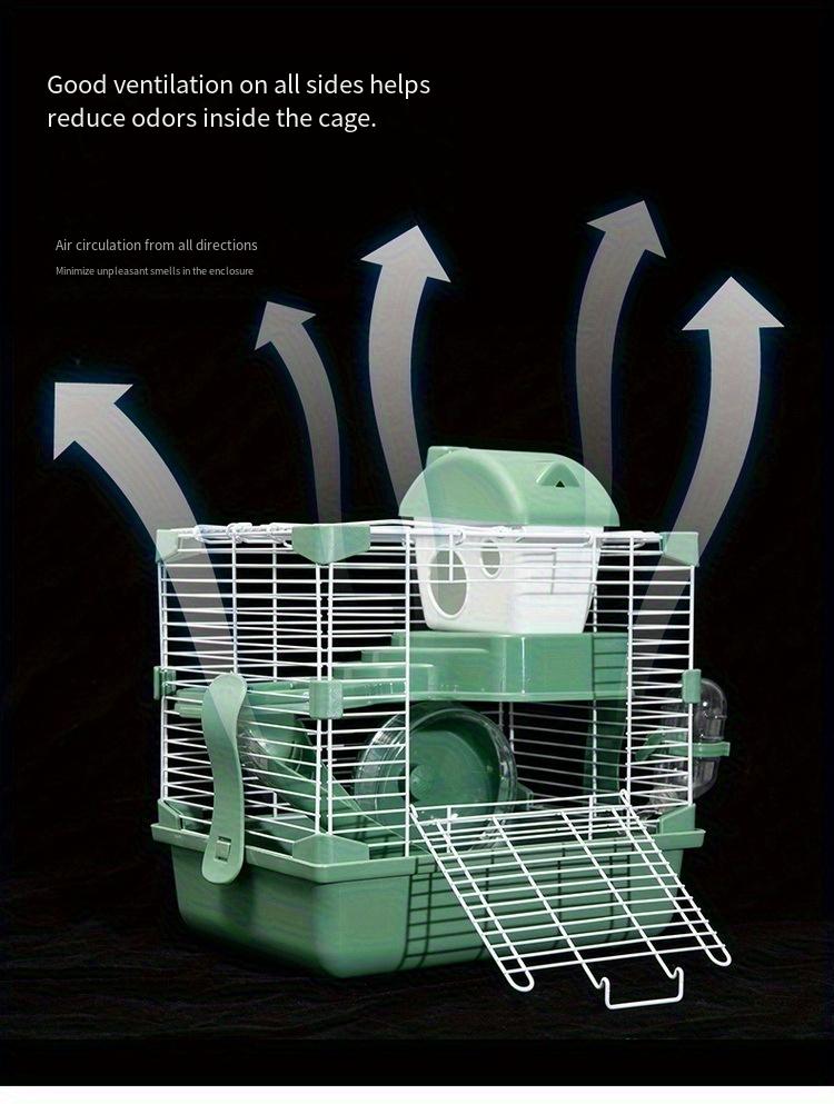 Jaula de Doble Nivel para Hámsters – Espacio Amplio con Vista Transparente