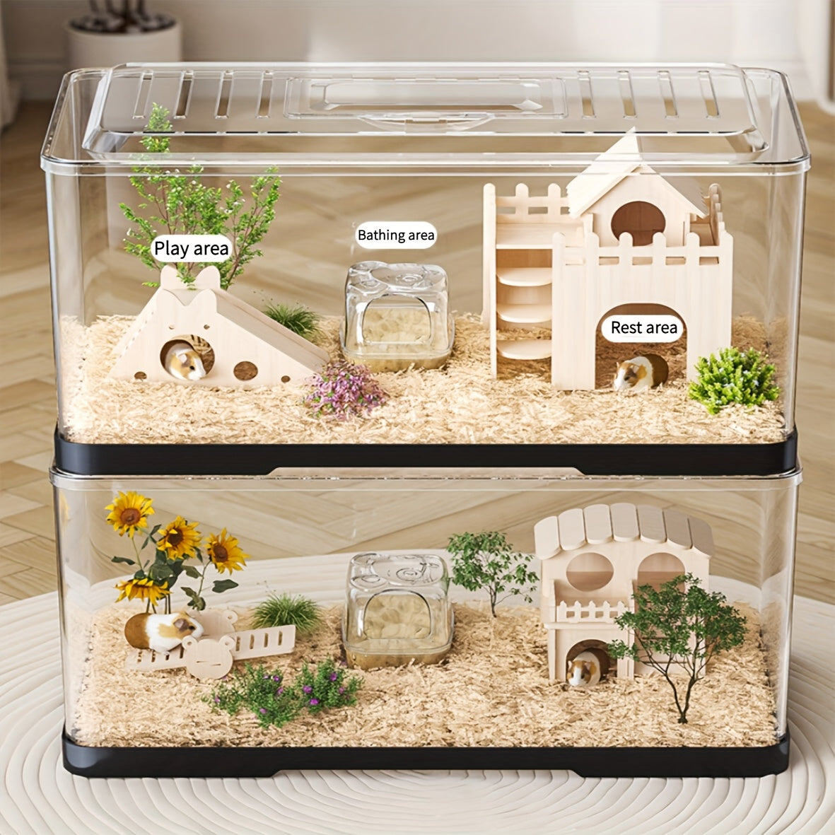 Terrario de Acrílico con ventilación – Espacio Seguro y Confortable para Pequeñas Mascotas