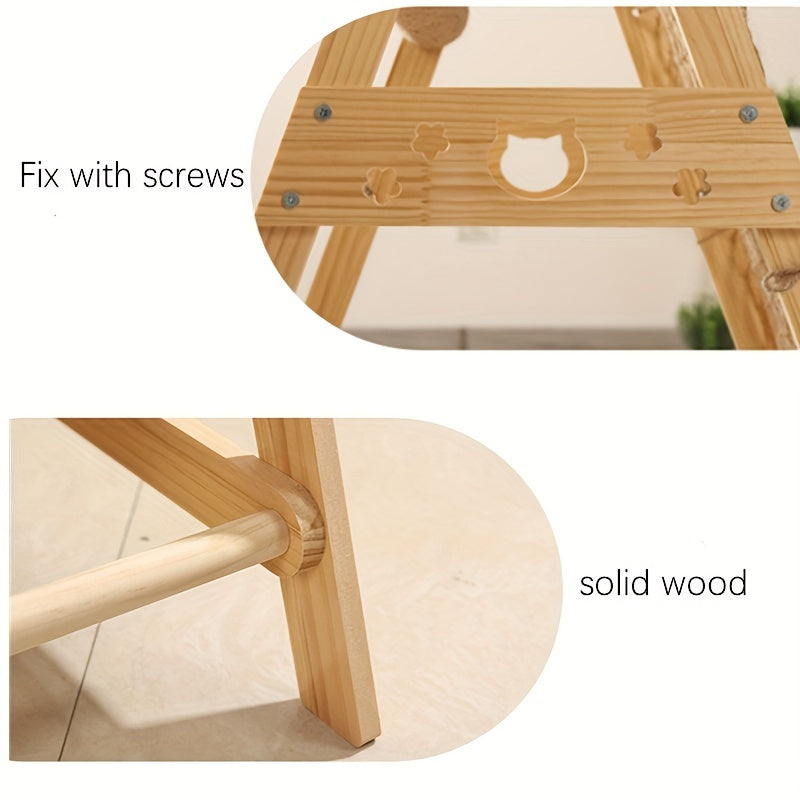 Árbol de Juegos de Madera para Gatos – Diversión y Comodidad Todo en Uno