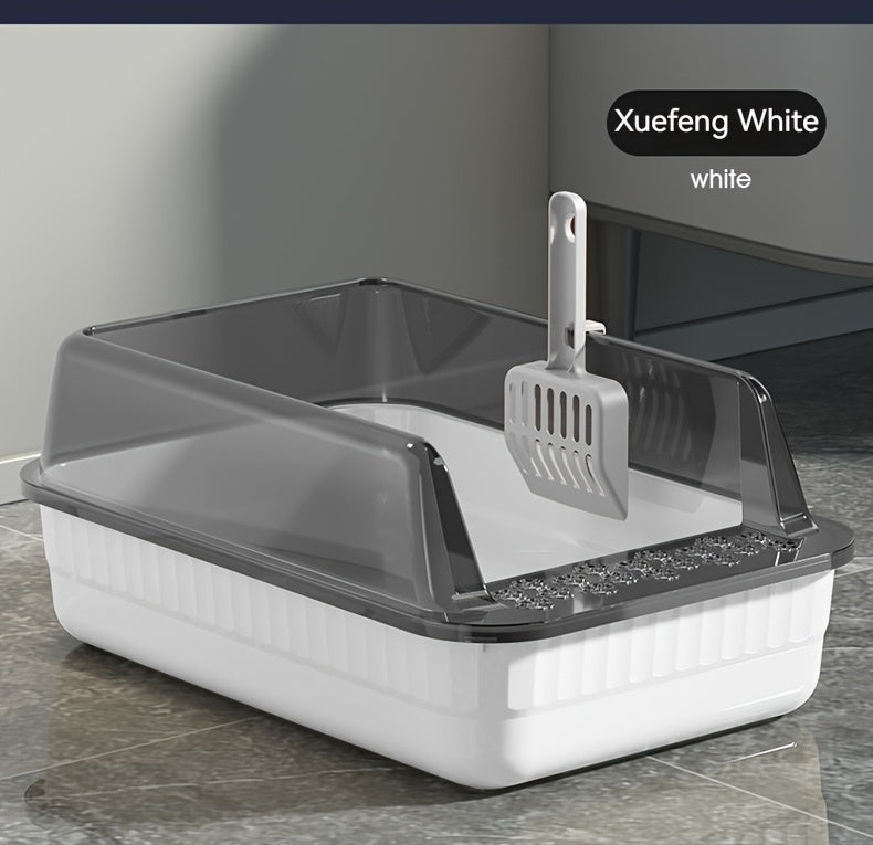 Caja de Arena Semicerrada para Gatos – Higiene y Comodidad en un Diseño Inteligente