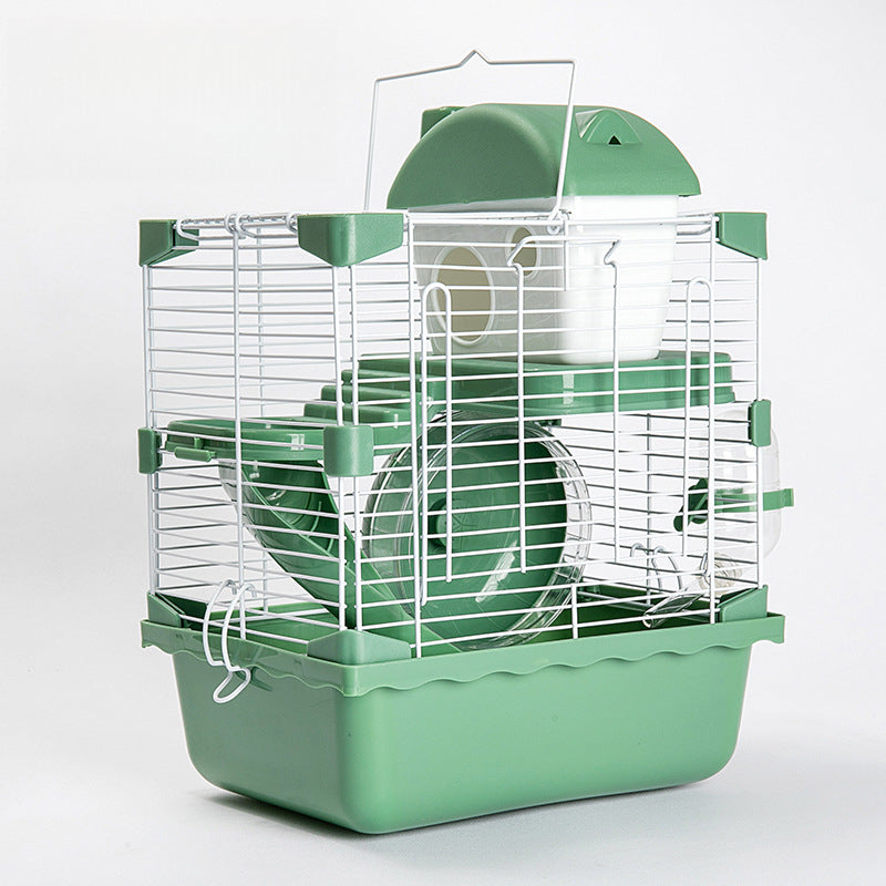 Jaula de Doble Nivel para Hámsters – Espacio Amplio con Vista Transparente