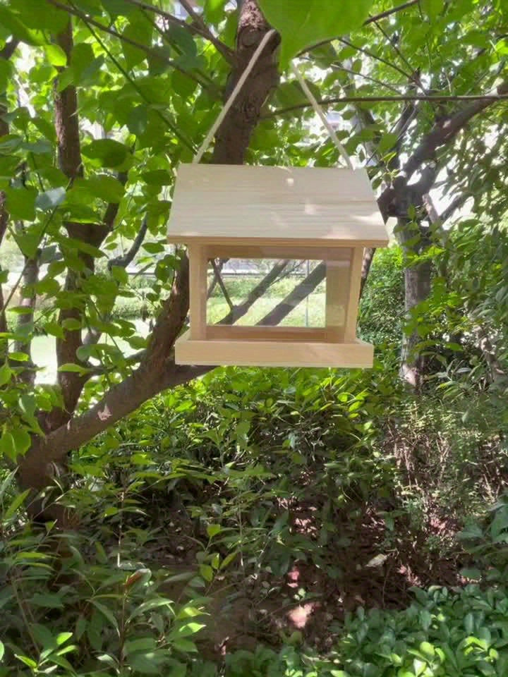 Comedero de Madera para Pájaros – Diseño Artesanal y Funcional para Exterior