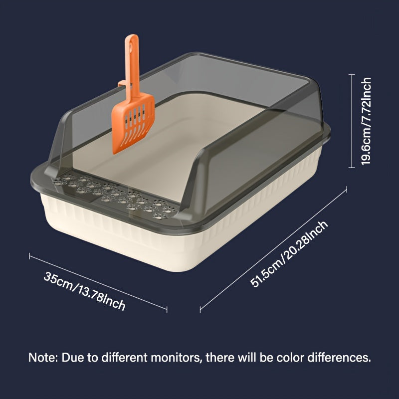 Caja de Arena Semicerrada para Gatos – Higiene y Comodidad en un Diseño Inteligente