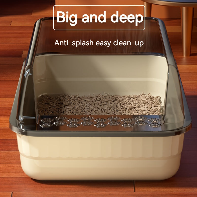 Caja de Arena Semicerrada para Gatos – Higiene y Comodidad en un Diseño Inteligente