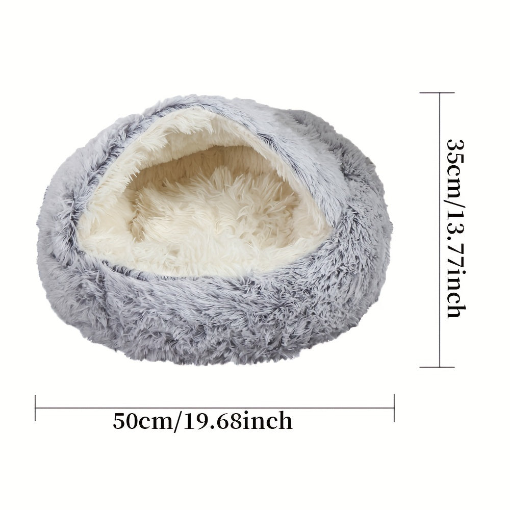 Cama Mullida Semicerrada para Gatos – Descanso Cálido y Seguro en Todas las Estaciones
