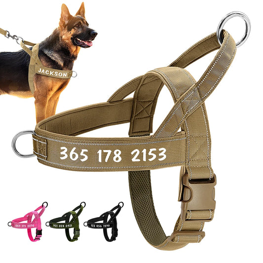 Arnés Táctico Militar Personalizado – Seguridad y Control para Perros Grandes