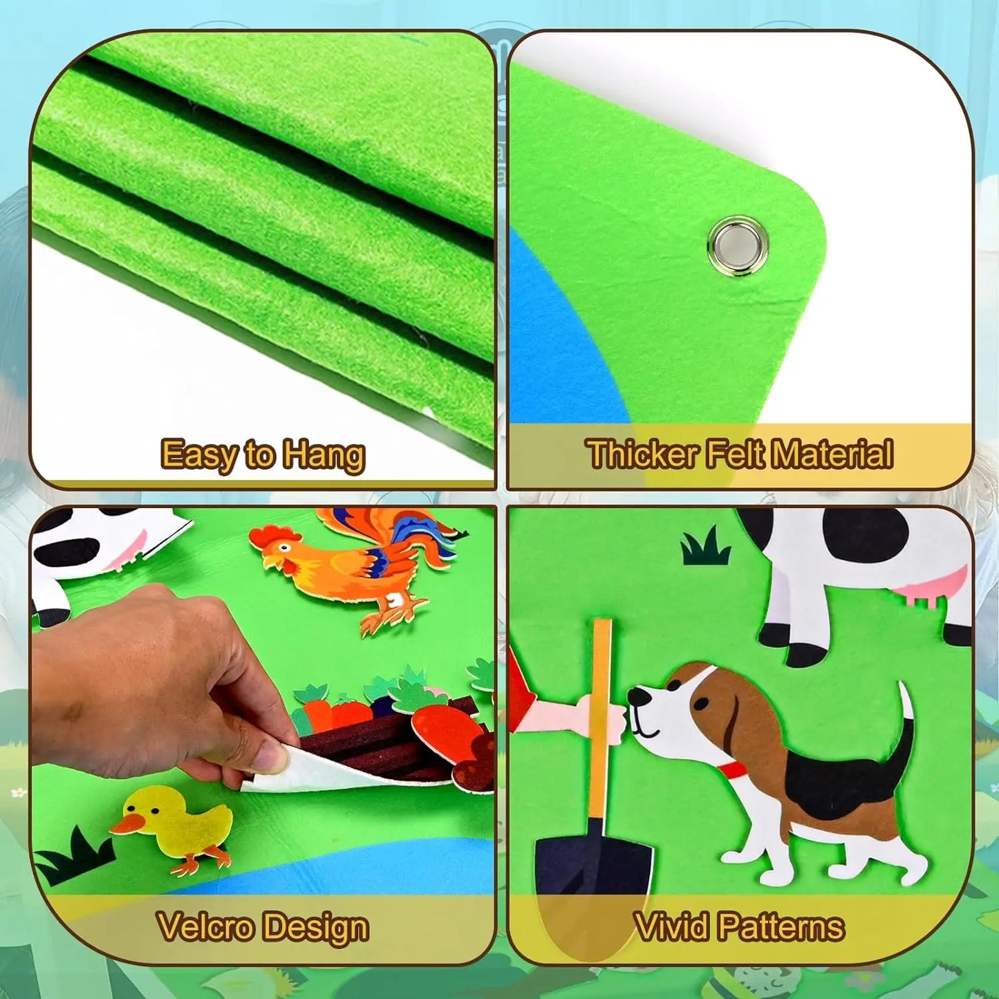 Tablero de Fieltro de Animales – Aprendizaje Creativo para Niños