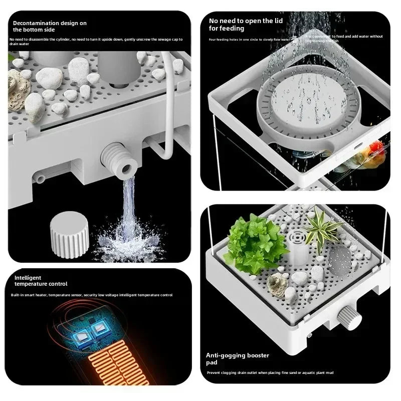Acuario Mini de Auto-Circulación – Diseño Compacto y Ecológico