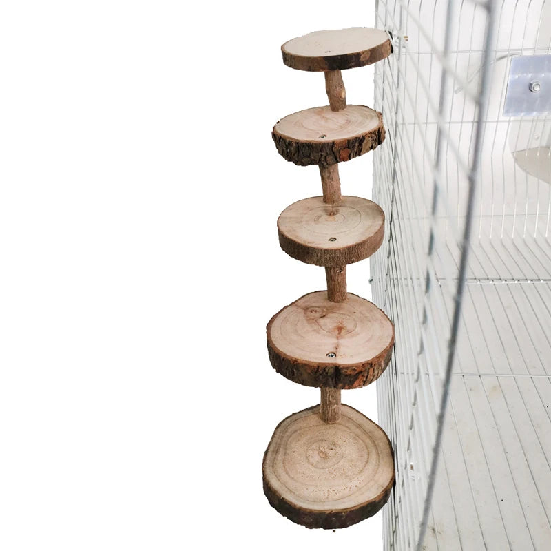 Escalera de Madera para Hámsters y Aves – Diversión y Ejercicio en Cada Paso