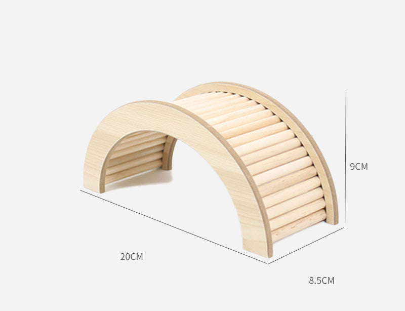 Puente de Escalada de Madera para Pequeños Roedores – Diversión y Seguridad en Jaulas
