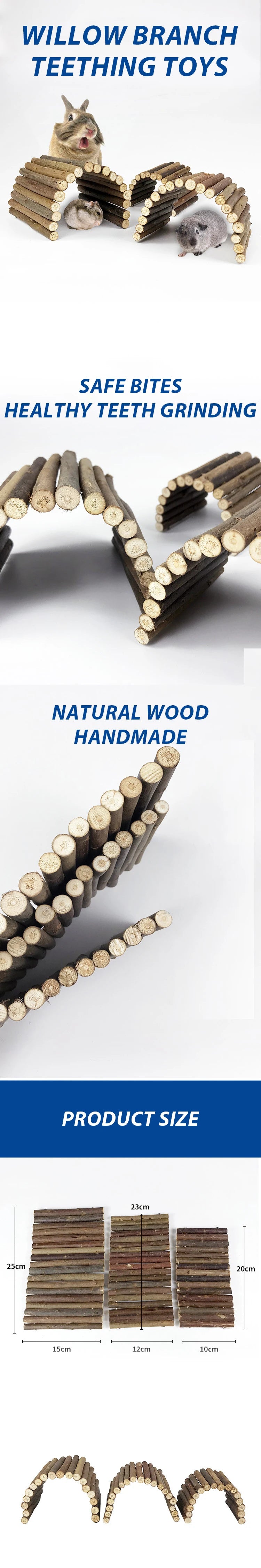 Puente de Escalada de Madera para Pequeños Roedores – Diversión y Seguridad en Jaulas