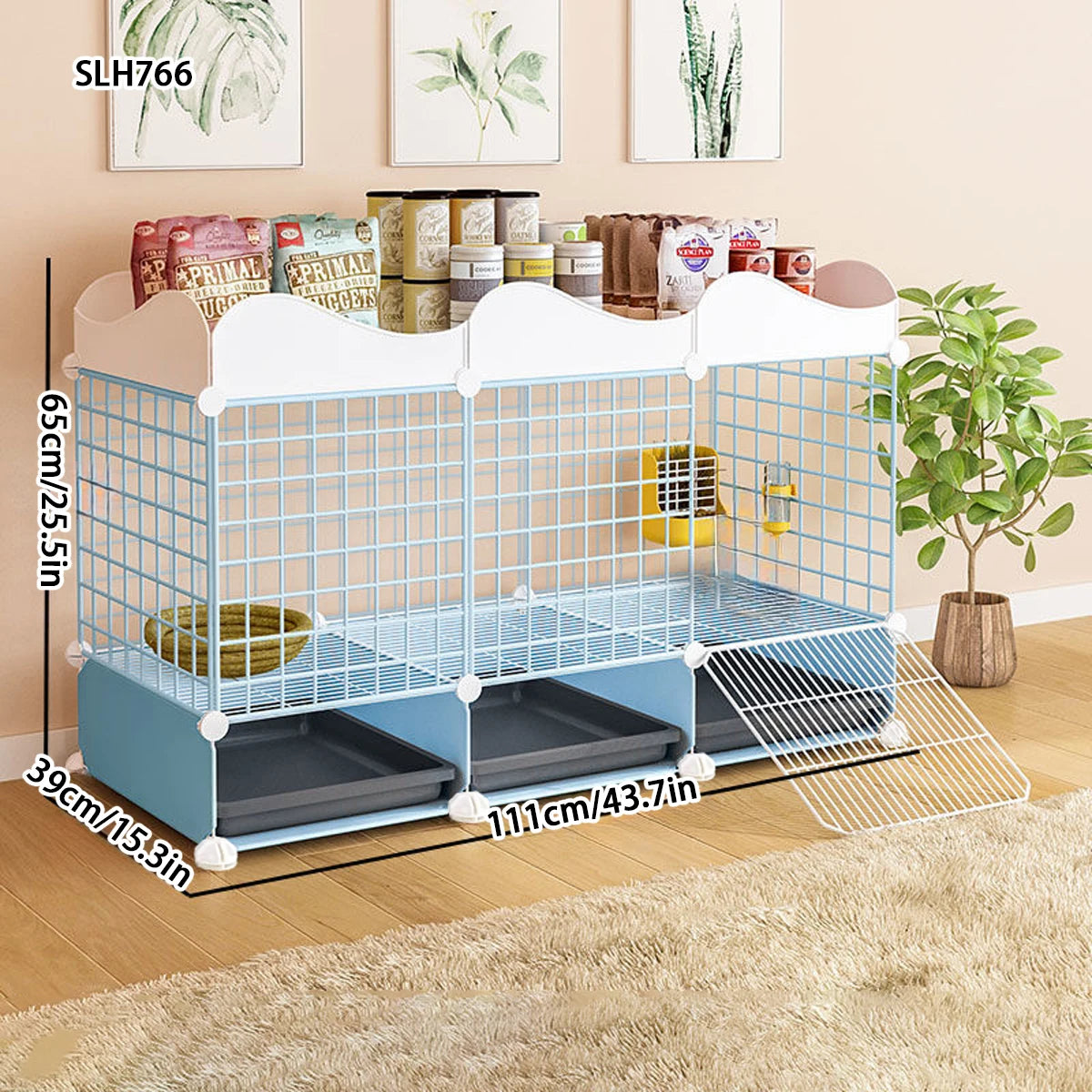 Jaula Antisplash para Conejos y Cobayas – Seguridad con Baño Integrado