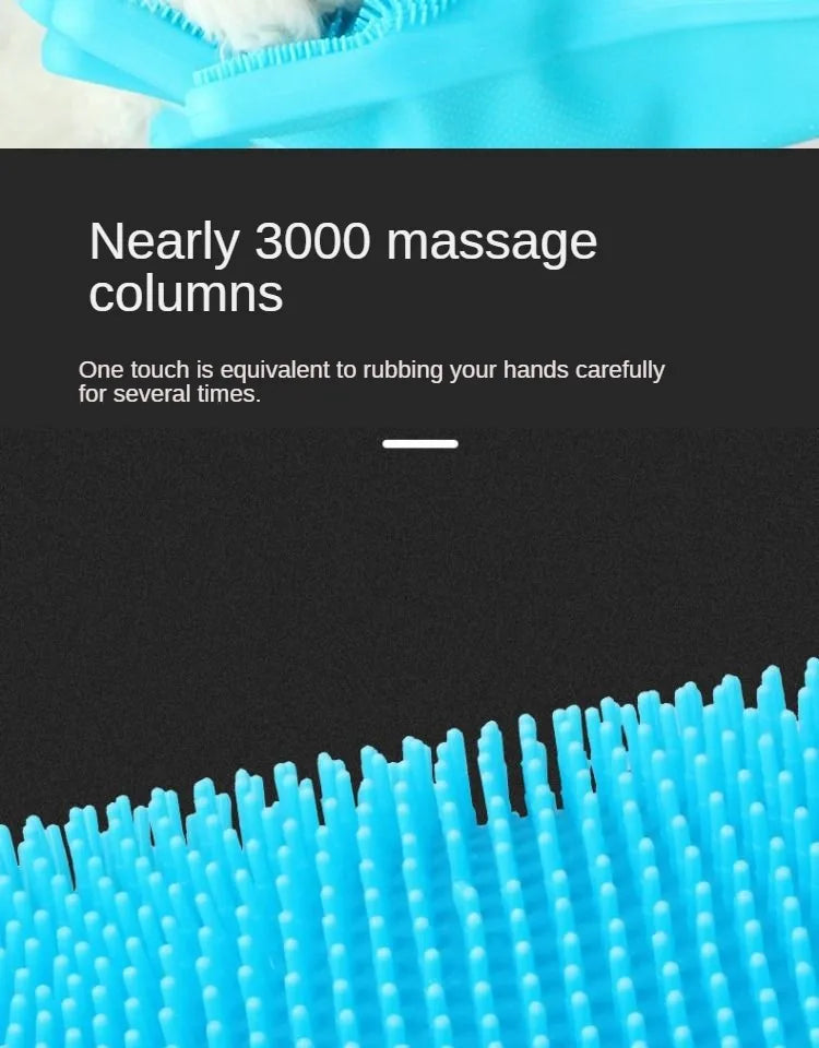 Guantes de Baño con Cepillo de Silicona – Cuidado y Higiene para Perros y Gatos