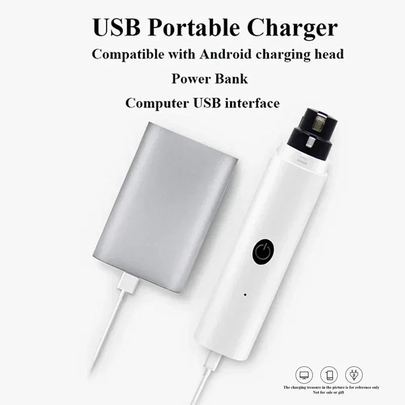 Cortauñas Eléctrico para Perros – Molinillo Recargable con Luz LED