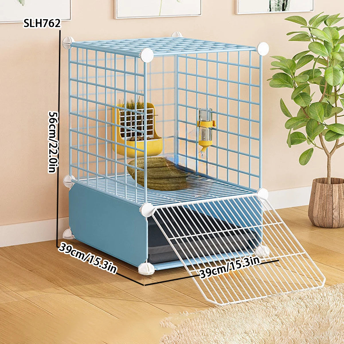 Jaula Antisplash para Conejos y Cobayas – Seguridad con Baño Integrado