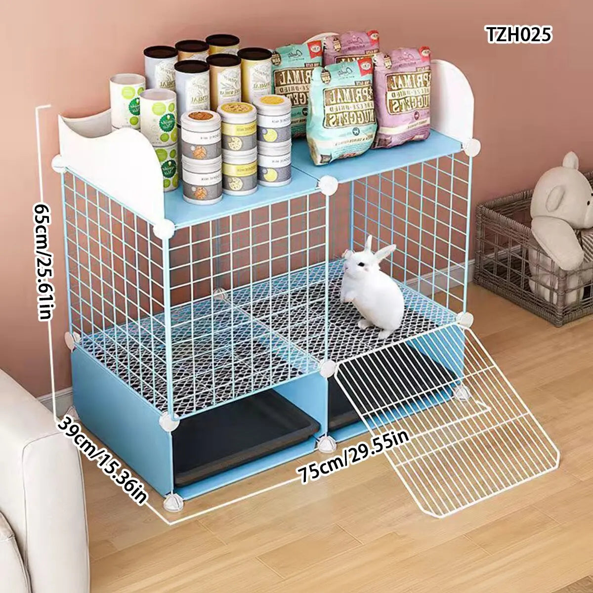 Jaula Antisplash para Conejos y Cobayas – Seguridad con Baño Integrado