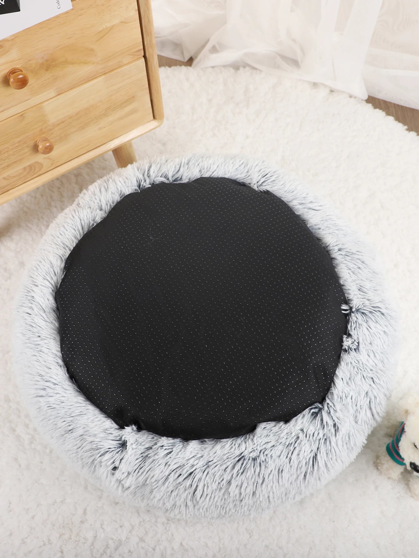 Cama Donut de Felpa para Perros – Descanso Acogedor y Suave