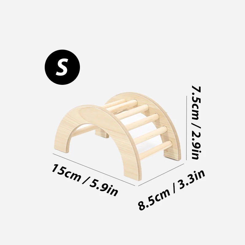 Puente de Escalada de Madera para Pequeños Roedores – Diversión y Seguridad en Jaulas