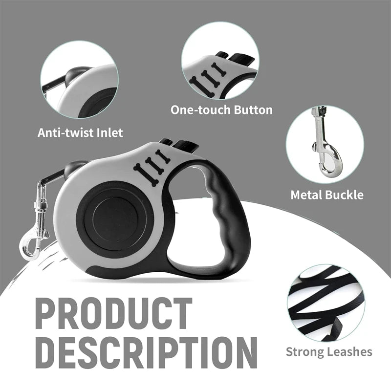 Correa Retráctil Automática Elegante – Control y Comodidad en Cada Paseo