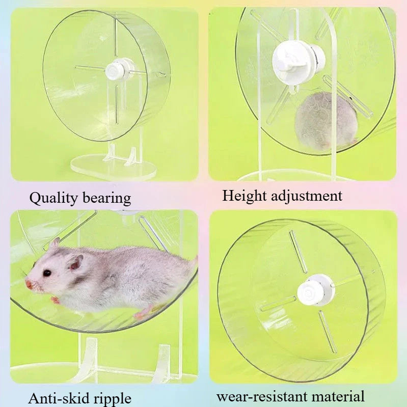 Rueda Transparente para Hámsters – Movimiento Silencioso y Resistente