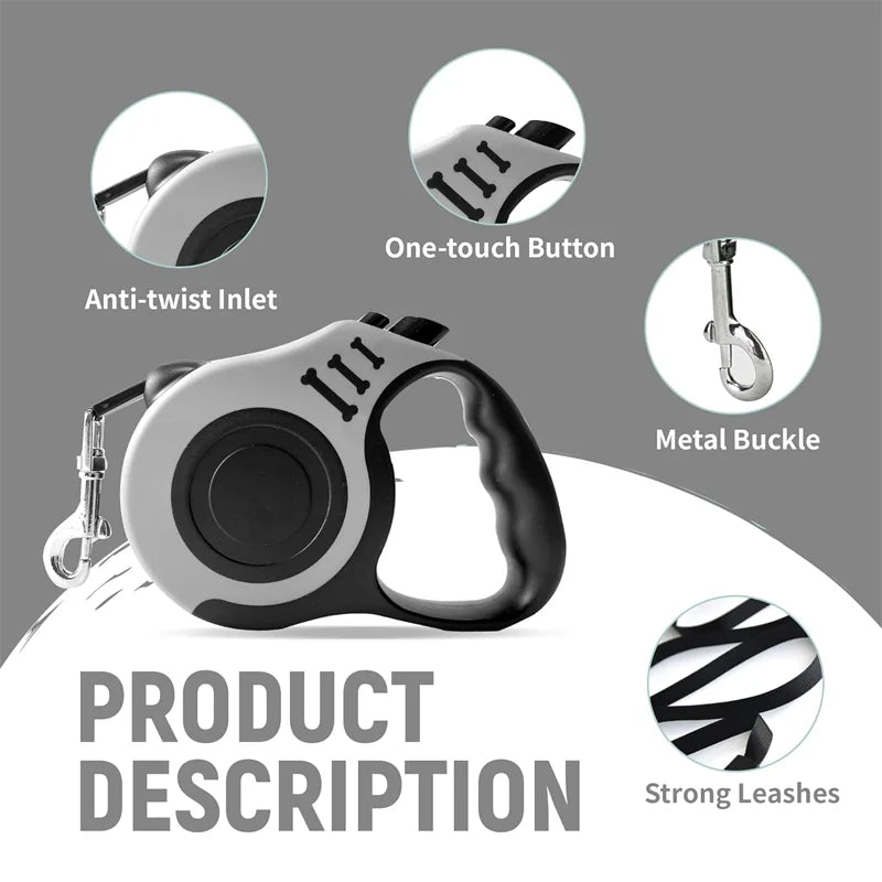 Correa Retráctil Automática Elegante – Control y Comodidad en Cada Paseo