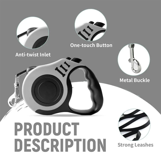 Correa Retráctil Automática Elegante – Control y Comodidad en Cada Paseo