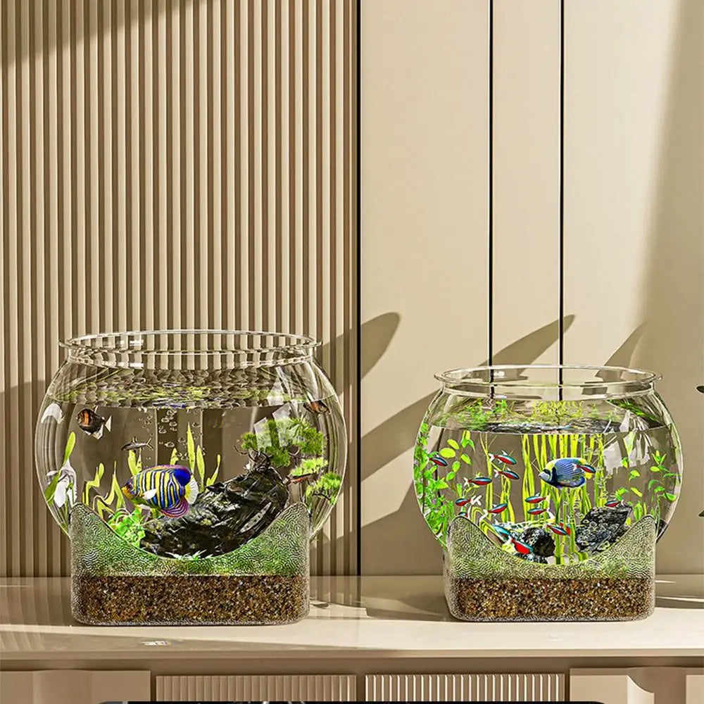 Pecera Redonda con Visión 360° – Diseño Elegante y Decorativo