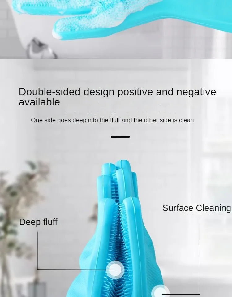 Guantes de Baño con Cepillo de Silicona – Cuidado y Higiene para Perros y Gatos