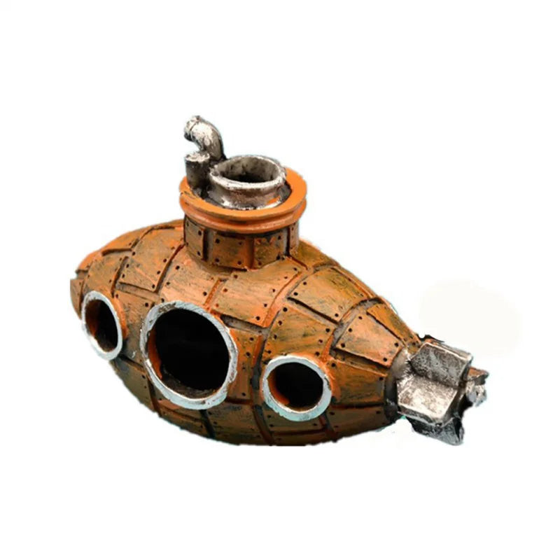 Ornamento de Submarino de Resina – Refugio y Paisajismo para Acuarios