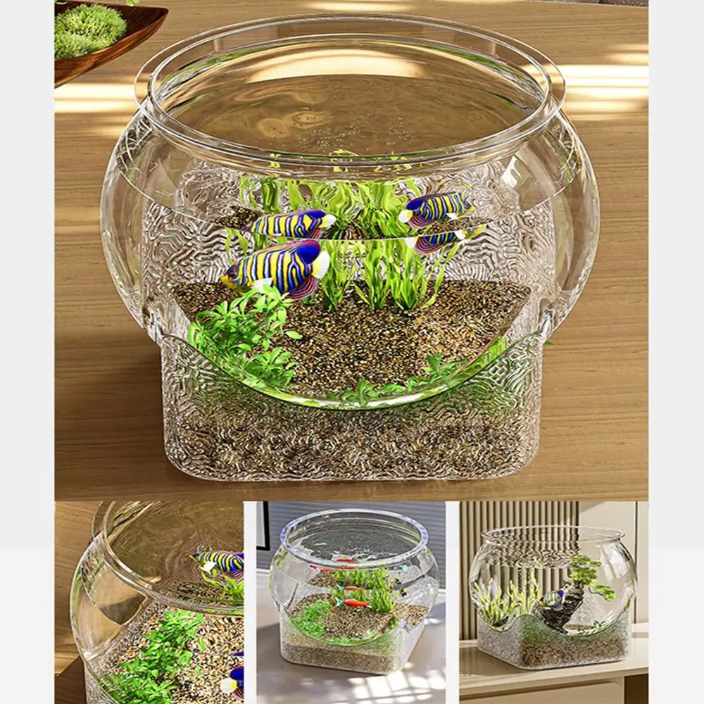 Pecera Redonda con Visión 360° – Diseño Elegante y Decorativo