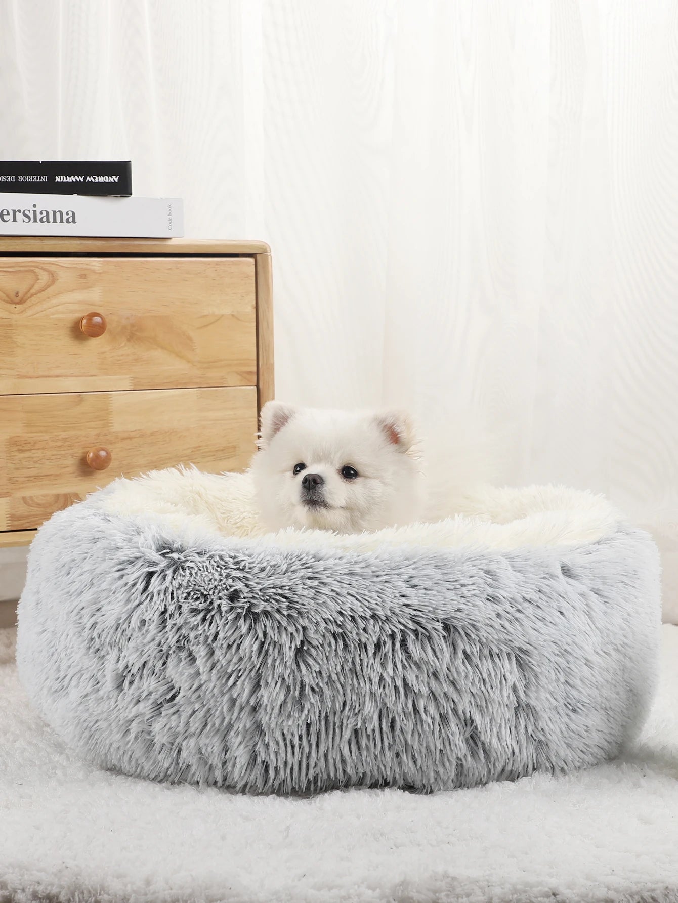 Cama Donut de Felpa para Perros – Descanso Acogedor y Suave