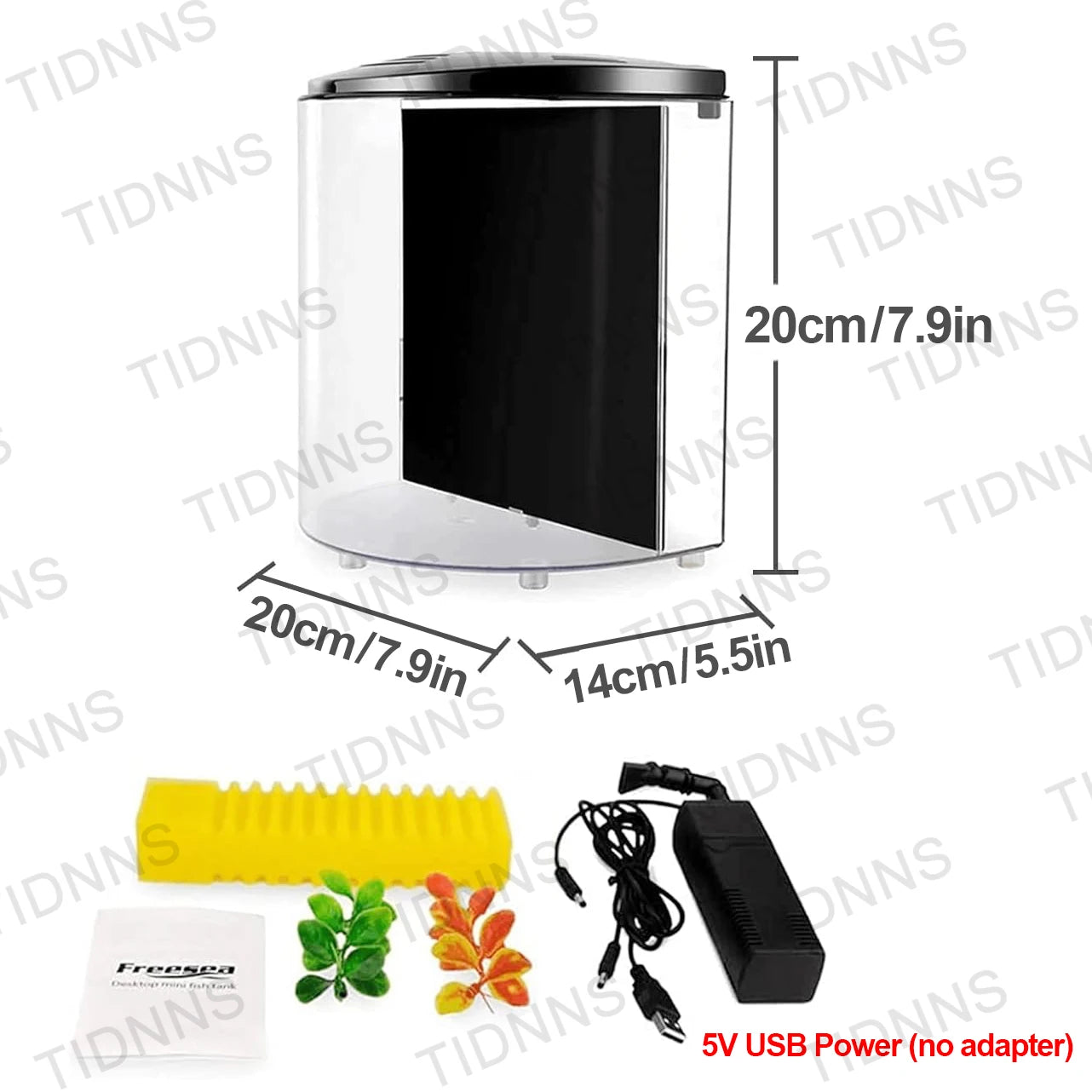 Acuario Mini de Escritorio – Diseño Compacto con Luz LED y Filtro Incorporado