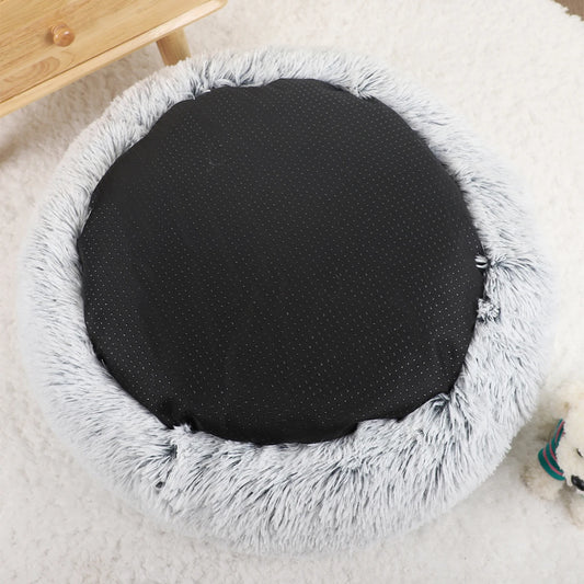 Cama Donut de Felpa para Perros – Descanso Acogedor y Suave