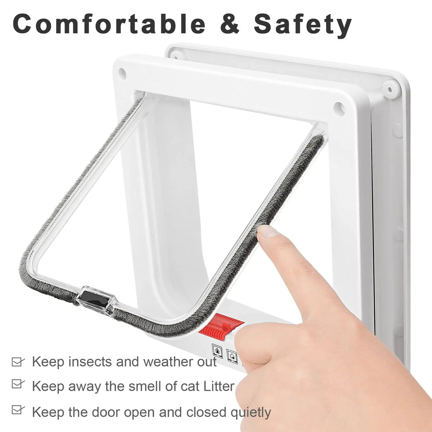 Puerta para Gatos con Bloqueo de 4 Vías – Control y Comodidad en el Hogar