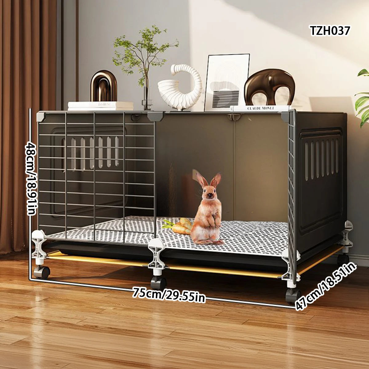 Jaula de Dos Pisos para Conejos y Cobayas – Espacio Amplio con Limpieza Automática